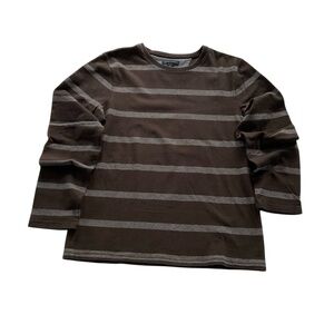 Banana Republic Mens Striped Pullover Sz L Brown Athleisure Crewneck Classic